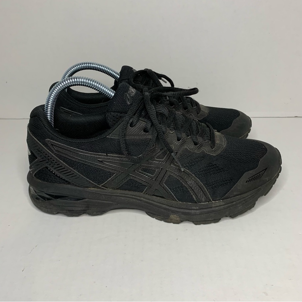 Asics GT-1000 5 Womens Size 8.5D Wide T6A9N Triple Black Athletic Running Shoes